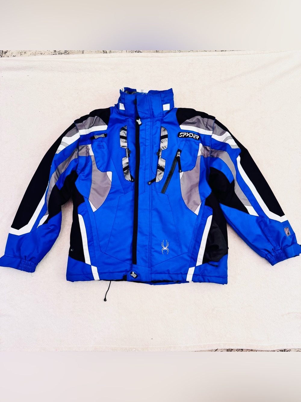 Spyder Dermizax EV Ski Jacket Mens XL Blue Insulated X-Static Waterproof.#206
